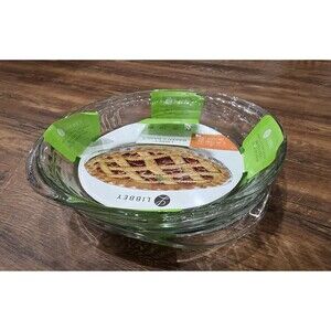 Set of 2 Libbey Glass Pie Dishes Ridged 9.5 In X 1.6 in